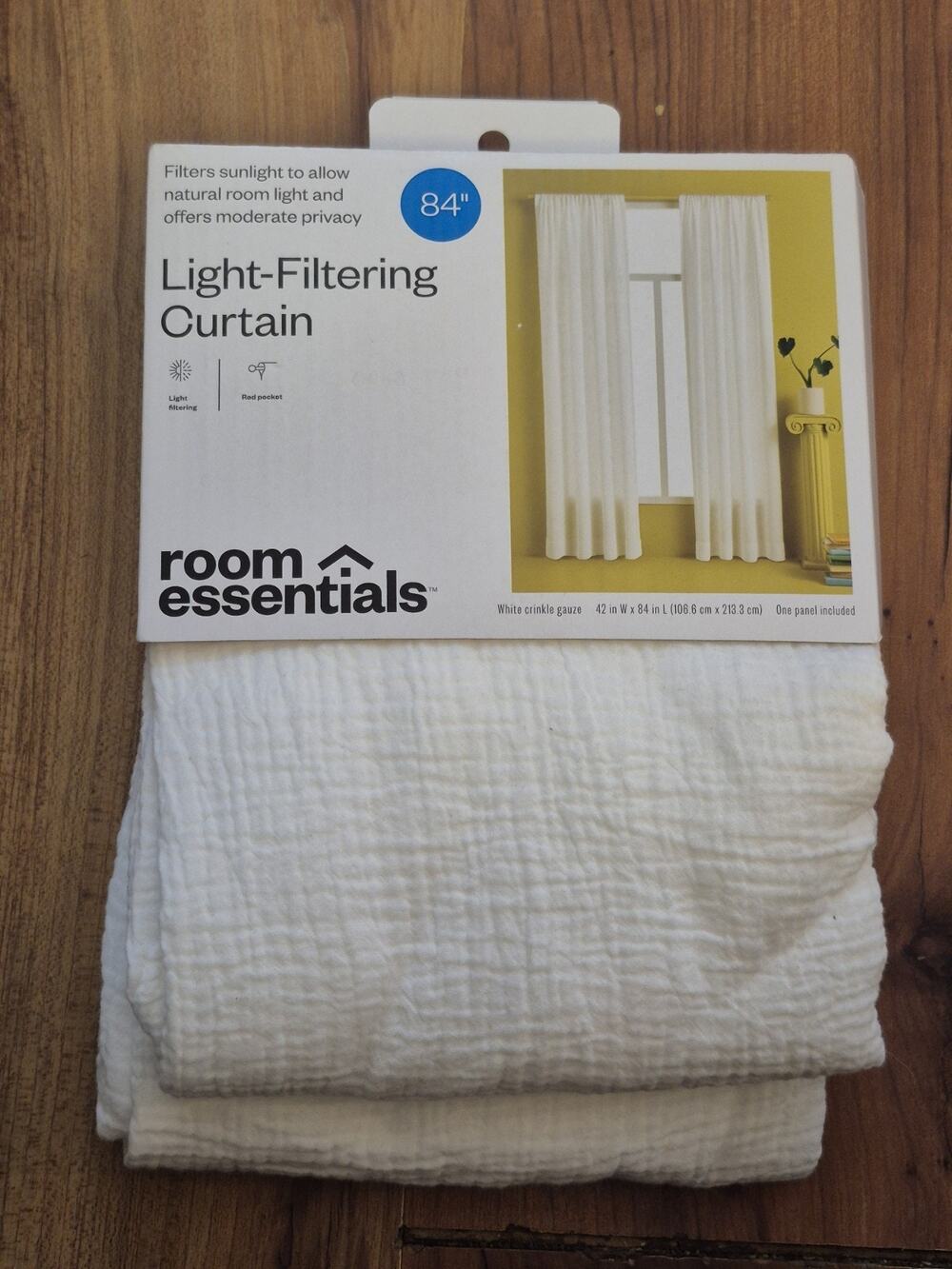 1 Room Essentials Target Window Sheer White 42x84 Polyester Curtain Panel S2